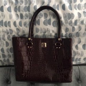 Burgundy Kate spade top handle tote bag